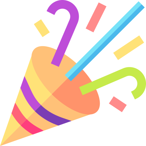 Pictogramă petrecere cu confetti